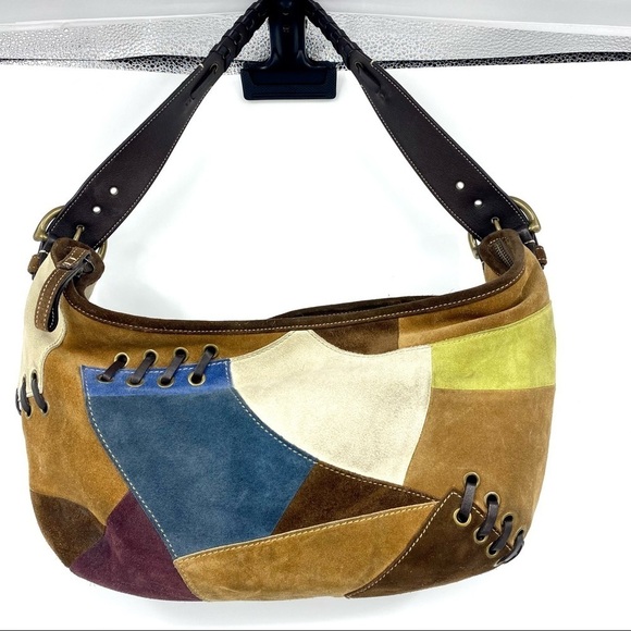 Coach 2004 suede patchwork hobo F04s-9587 - Picture 1 of 13